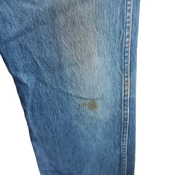 Men's 31x34 Vintage Wrangler 13MWZ Denim Jeans Straight-Leg Distressed USA 90's - Picture 4 of 7